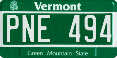 VT license plate PNE494