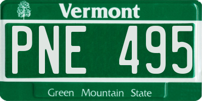 VT license plate PNE495