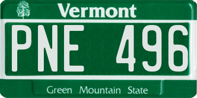 VT license plate PNE496