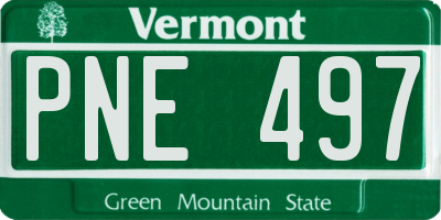 VT license plate PNE497