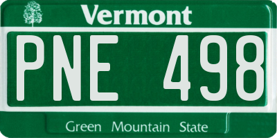 VT license plate PNE498