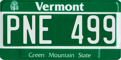 VT license plate PNE499