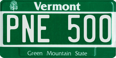 VT license plate PNE500