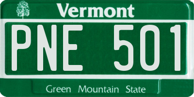VT license plate PNE501