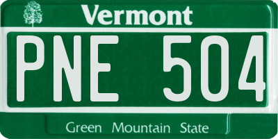 VT license plate PNE504