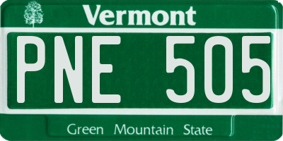 VT license plate PNE505