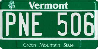VT license plate PNE506