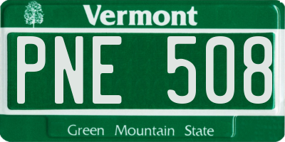 VT license plate PNE508
