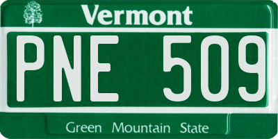 VT license plate PNE509