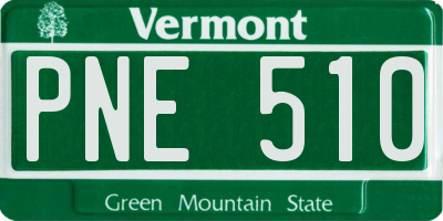 VT license plate PNE510