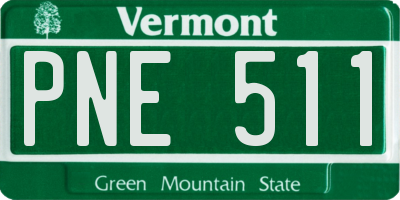VT license plate PNE511