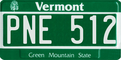 VT license plate PNE512