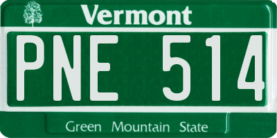 VT license plate PNE514