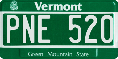 VT license plate PNE520