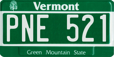 VT license plate PNE521