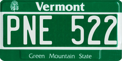 VT license plate PNE522