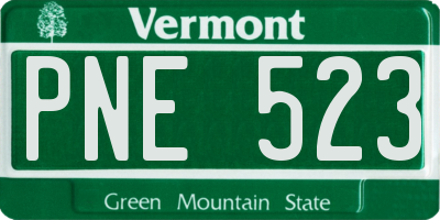 VT license plate PNE523