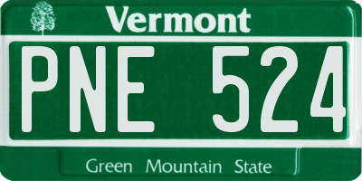 VT license plate PNE524