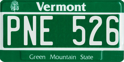 VT license plate PNE526
