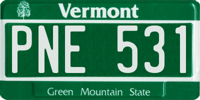 VT license plate PNE531
