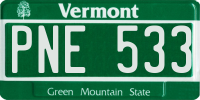 VT license plate PNE533