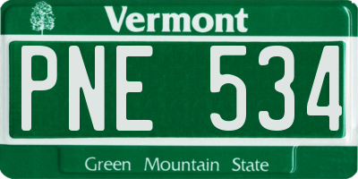 VT license plate PNE534