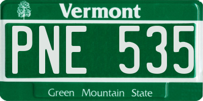 VT license plate PNE535