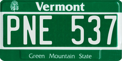VT license plate PNE537