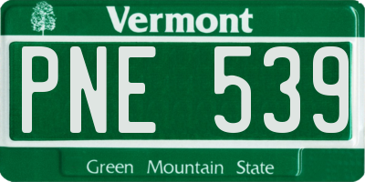 VT license plate PNE539