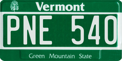 VT license plate PNE540