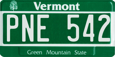 VT license plate PNE542