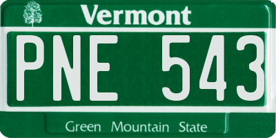 VT license plate PNE543