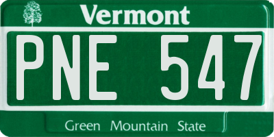 VT license plate PNE547
