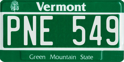 VT license plate PNE549