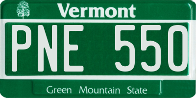 VT license plate PNE550