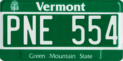 VT license plate PNE554