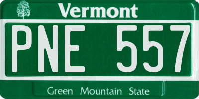 VT license plate PNE557