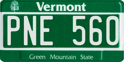 VT license plate PNE560