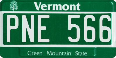 VT license plate PNE566