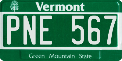 VT license plate PNE567