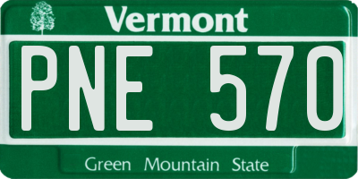 VT license plate PNE570