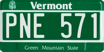 VT license plate PNE571