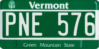 VT license plate PNE576