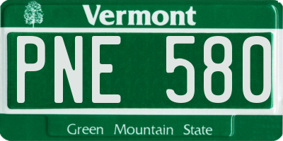 VT license plate PNE580