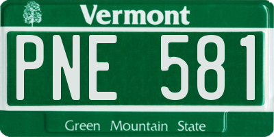 VT license plate PNE581