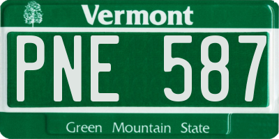 VT license plate PNE587