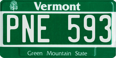 VT license plate PNE593