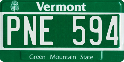 VT license plate PNE594