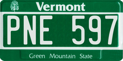 VT license plate PNE597
