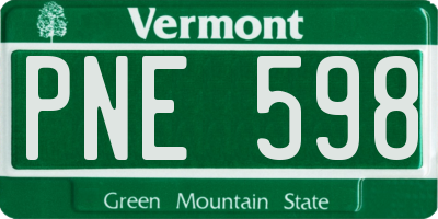 VT license plate PNE598
